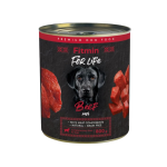 Conservă câini Fitmin For Life cu vită, hrană umedă monoproteică, 800 g