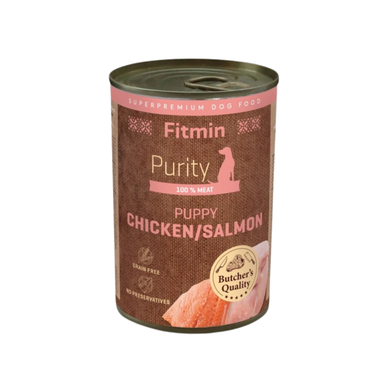 331384001-Conservă cățeluși Fitmin Purity cu pui și somon, 400 g (2)