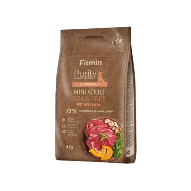 531114011-Hrană uscată câini talie mică Fitmin Purity Mini Beef Grain Free vită 4 kg
