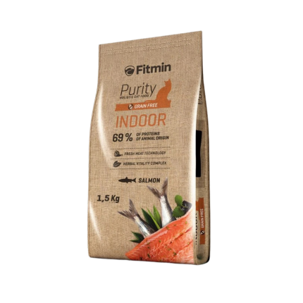 532114022-Hrană uscată pisici Fitmin Purity Indoor Grain Free, cu pește, 1,5 kg