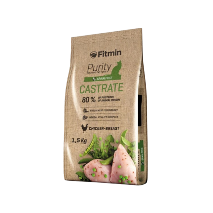 Hrană uscată pisici sterilizate Fitmin Purity Castrate Grain Free, 1,5 kg